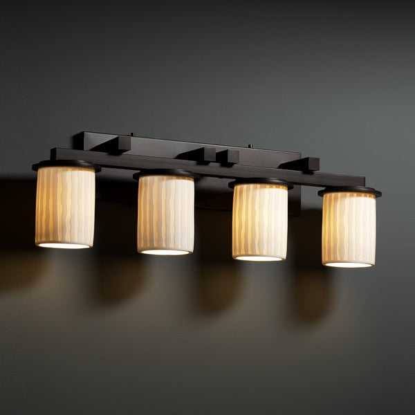 Limoges Four Light Bath Bar in Dark Bronze Justice Designs