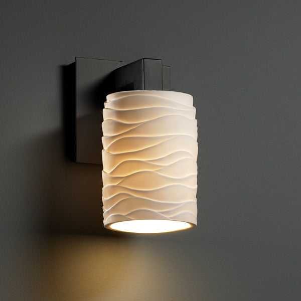 Limoges One Light Wall Sconce in Matte Black Justice Designs