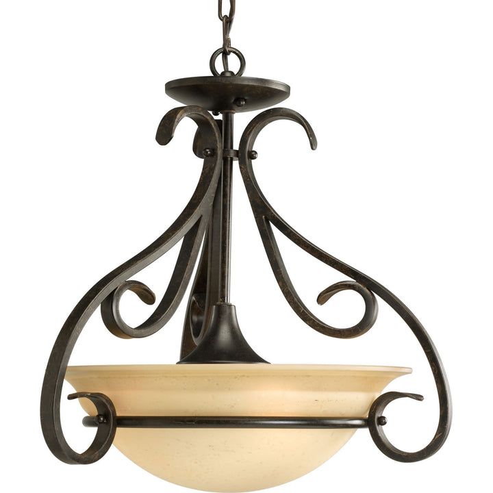 Progress Canada - P3843-77 - Three Light Foyer Pendant - Torino - Forged Bronze