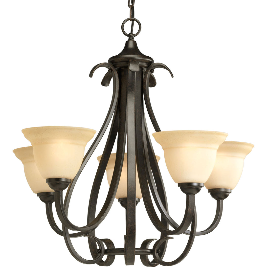 Progress Canada - P4416-77 - Five Light Chandelier - Torino - Forged Bronze