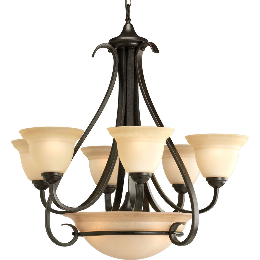 Progress Canada - P4417-77 - Six Light Chandelier - Torino - Forged Bronze