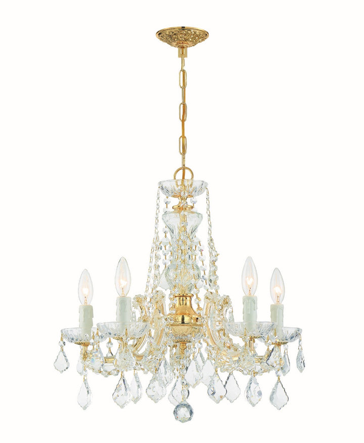 Maria Theresa Five Light Mini Chandelier in Gold - available from The Lighting Shoppe, trusted by Canadian homeowners