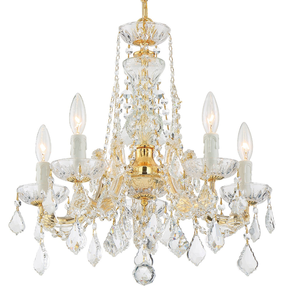 Crystorama - 4476-GD-CL-SAQ - Five Light Chandelier - Maria Theresa - Gold