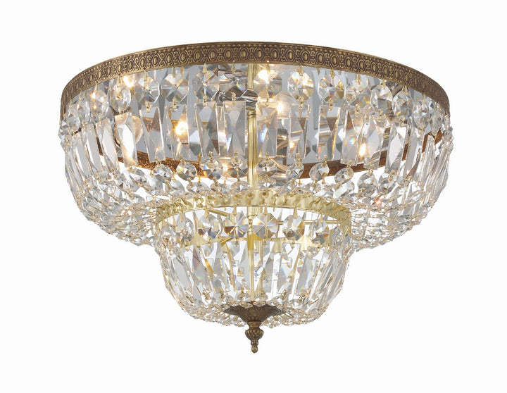 Crystorama - 718-OB-CL-SAQ - Four Light Flush Mount - Waltham - Olde Brass