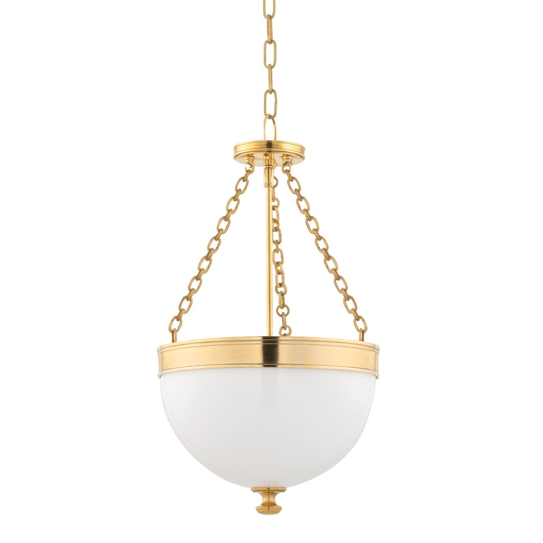 Barrington Three Light Pendant in Aged Brass - available from The Lighting Shoppe, trusted by Canadian homeowners