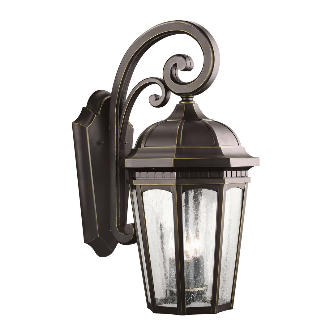 Kichler Canada - 9034RZ - Three Light Outdoor Wall Mount - Courtyard - Rubbed Bronze