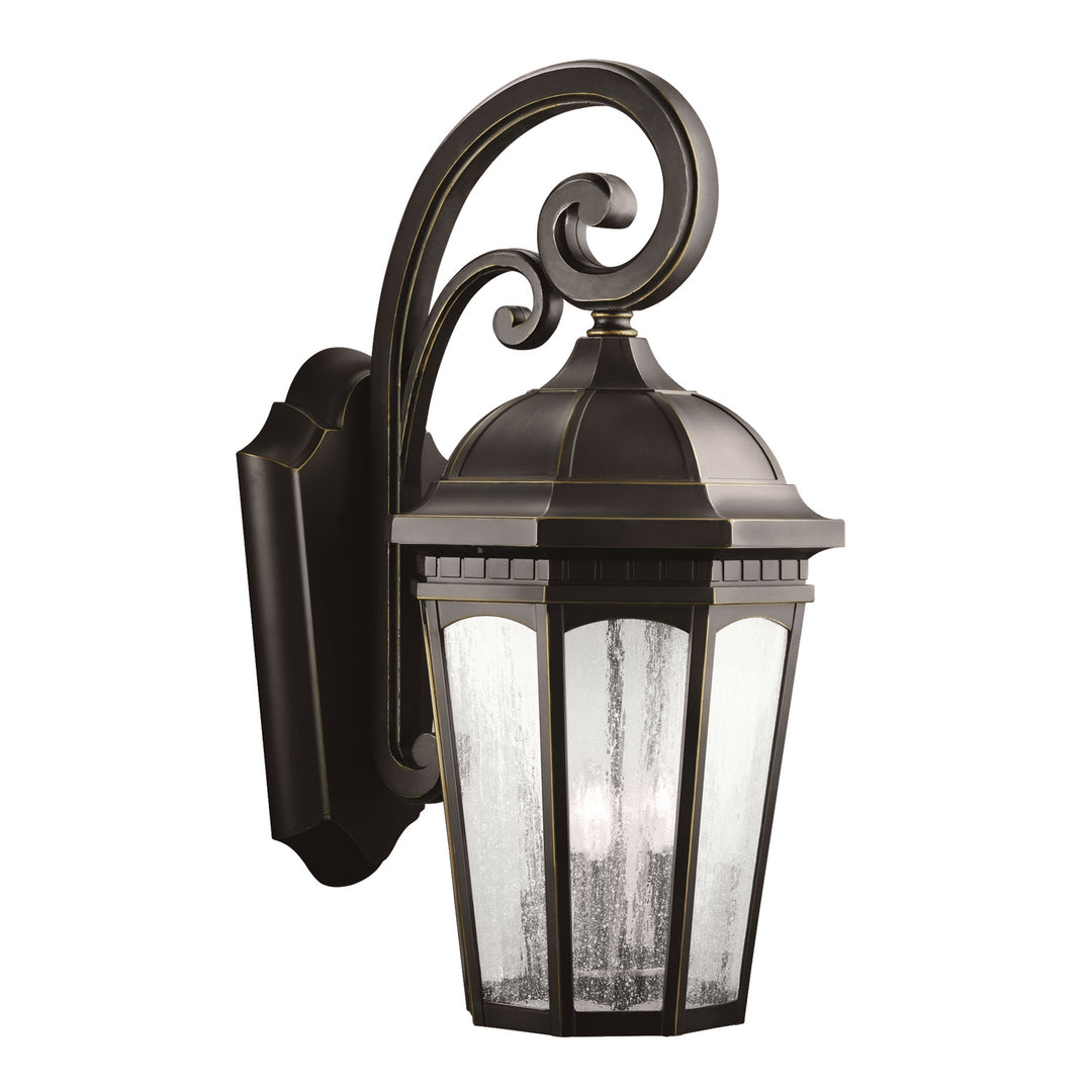 Kichler Canada - 9035RZ - Three Light Outdoor Wall Mount - Courtyard - Rubbed Bronze