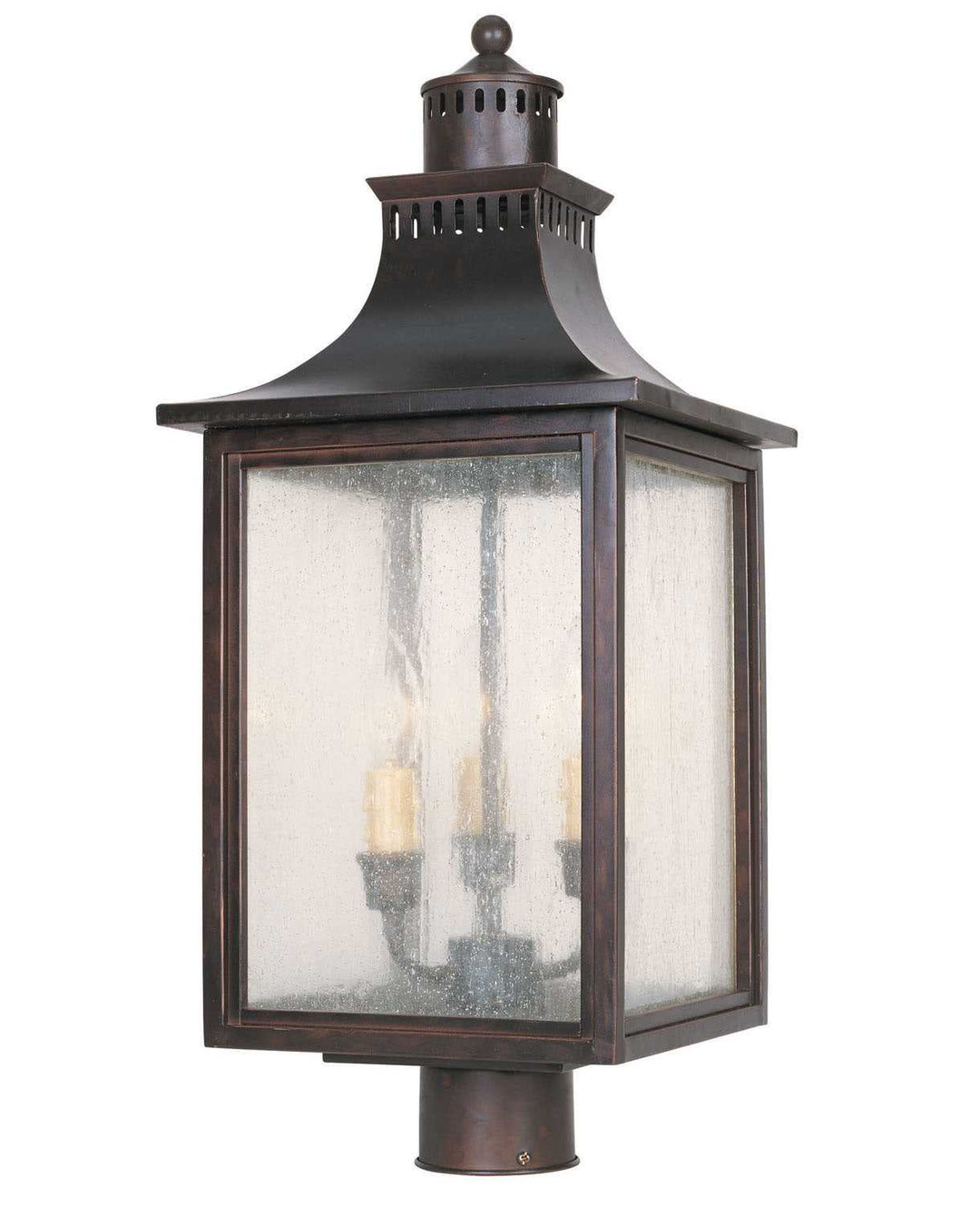 Monte Grande Three Light Post Lantern in English Bronze Savoy House