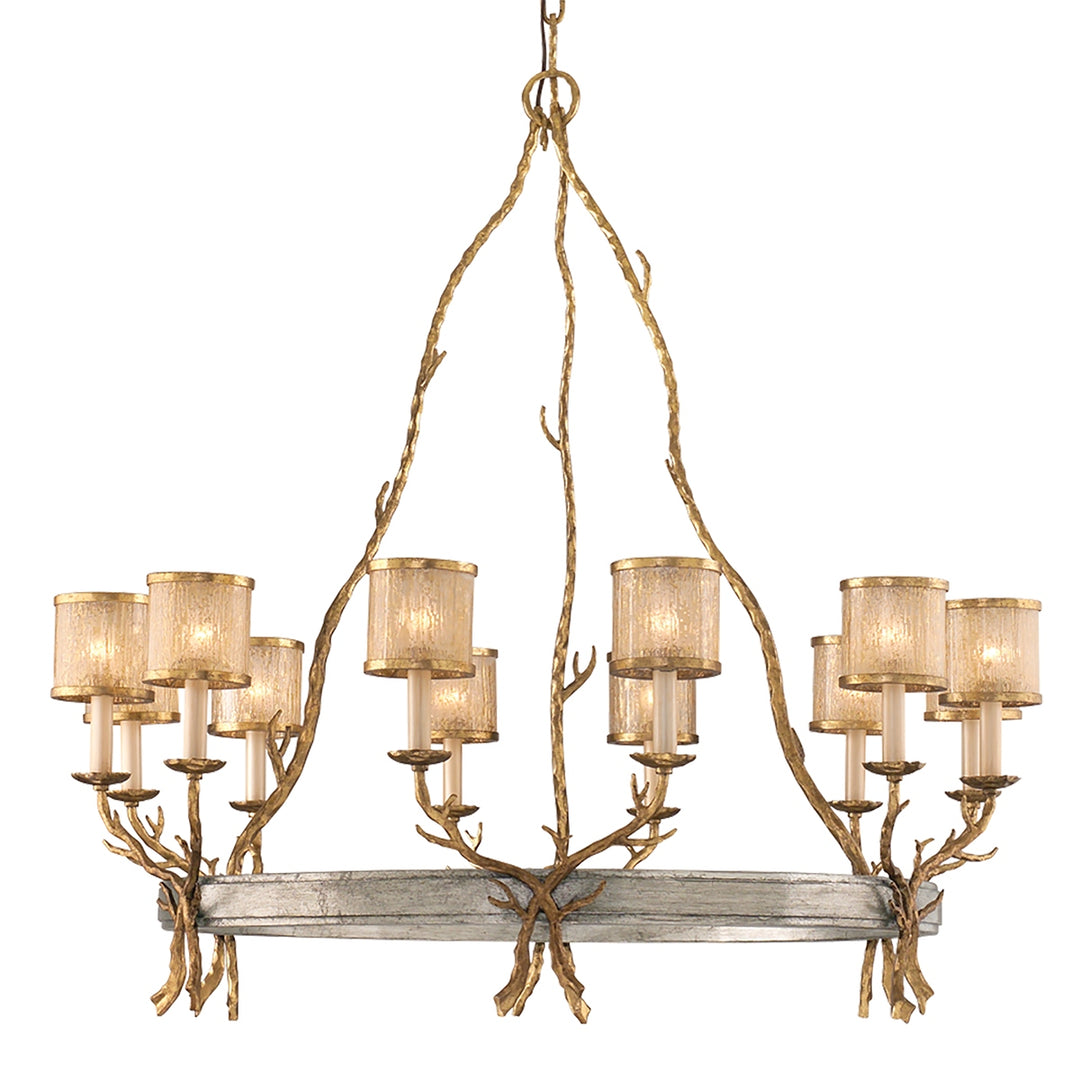 Corbett Lighting Canada - 66-012-VGL/SSL - 12 Light Chandelier - Parc Royale - Vintage Gold Leaf