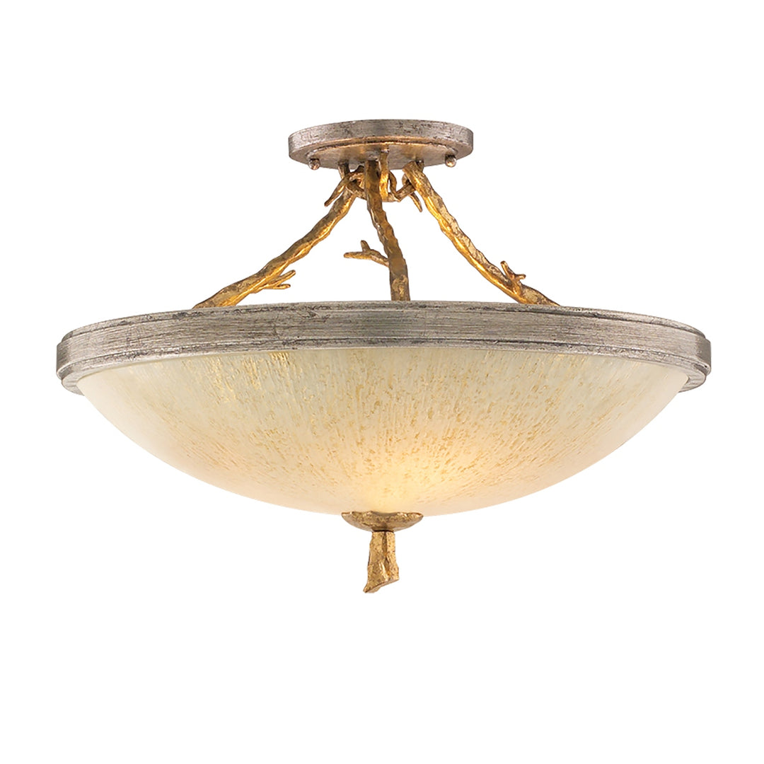 Corbett Lighting Canada - 66-33-VGL/SSL - Three Light Semi Flush Mount - Parc Royale - Vintage Gold Leaf