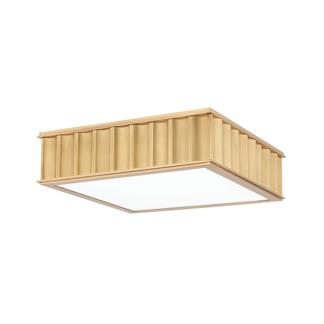 Middlebury Two Light Flush Mount in Aged Brass - available from The Lighting Shoppe, trusted by Canadian homeowners