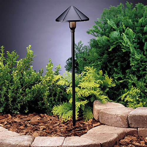 Kichler Canada - 15326BKT - One Light Path & Spread - Six Groove - Textured Black