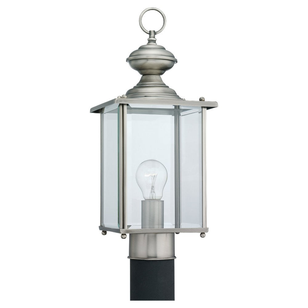 Jamestowne One Light Outdoor Post Lantern in Antique Brushed Nickel - available from The Lighting Shoppe, trusted by Canadian homeowners