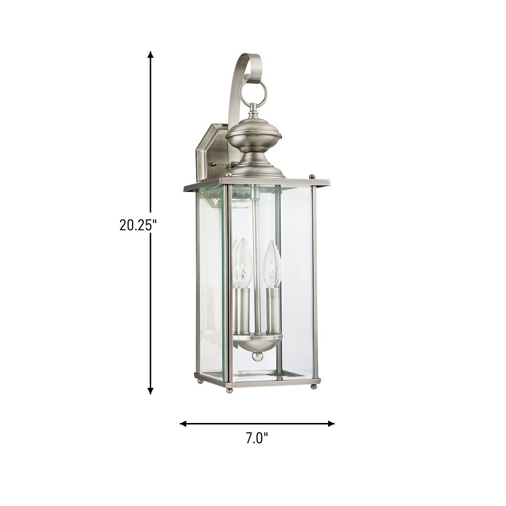 Generation Lighting Canada - 8468-965 - Two Light Outdoor Wall Lantern - Jamestowne - Antique Brushed Nickel