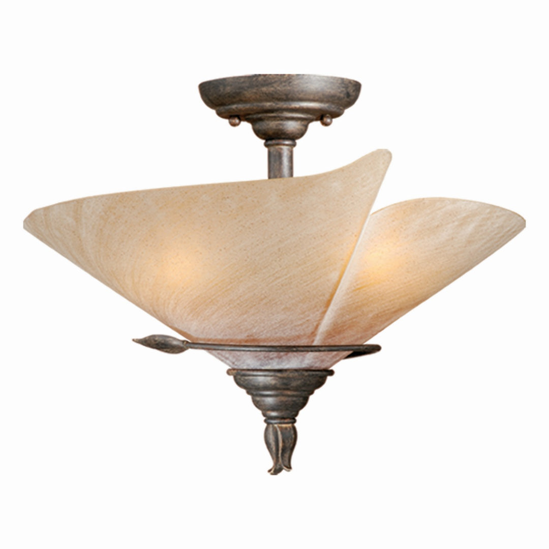 Vaxcel - CP-CFU150BW - Three Light Semi Flush Mount - Capri - Black Walnut