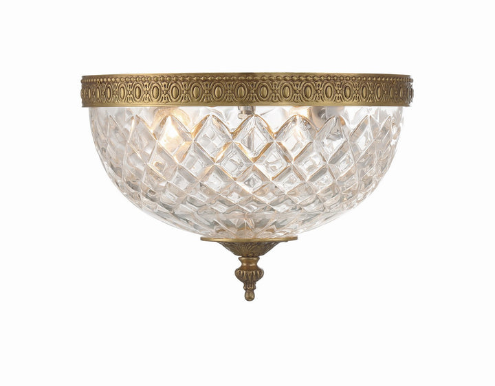 Ceiling Mount Two Light Flush Mount in Olde Brass - available from The Lighting Shoppe, trusted by Canadian homeowners