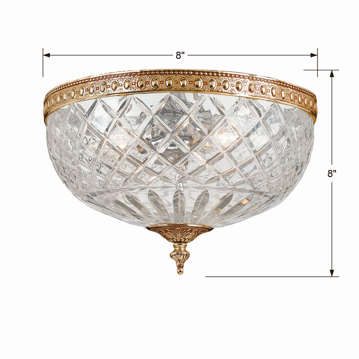 Crystorama - 117-8-OB - Two Light Flush Mount - Radley - Olde Brass