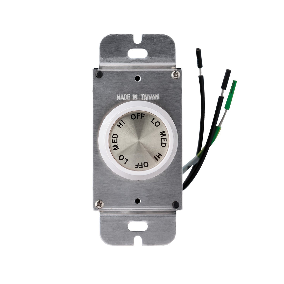 Universal 3 Speed Rotary Wall Control in White - available from The Lighting Shoppe, trusted by Canadian homeowners