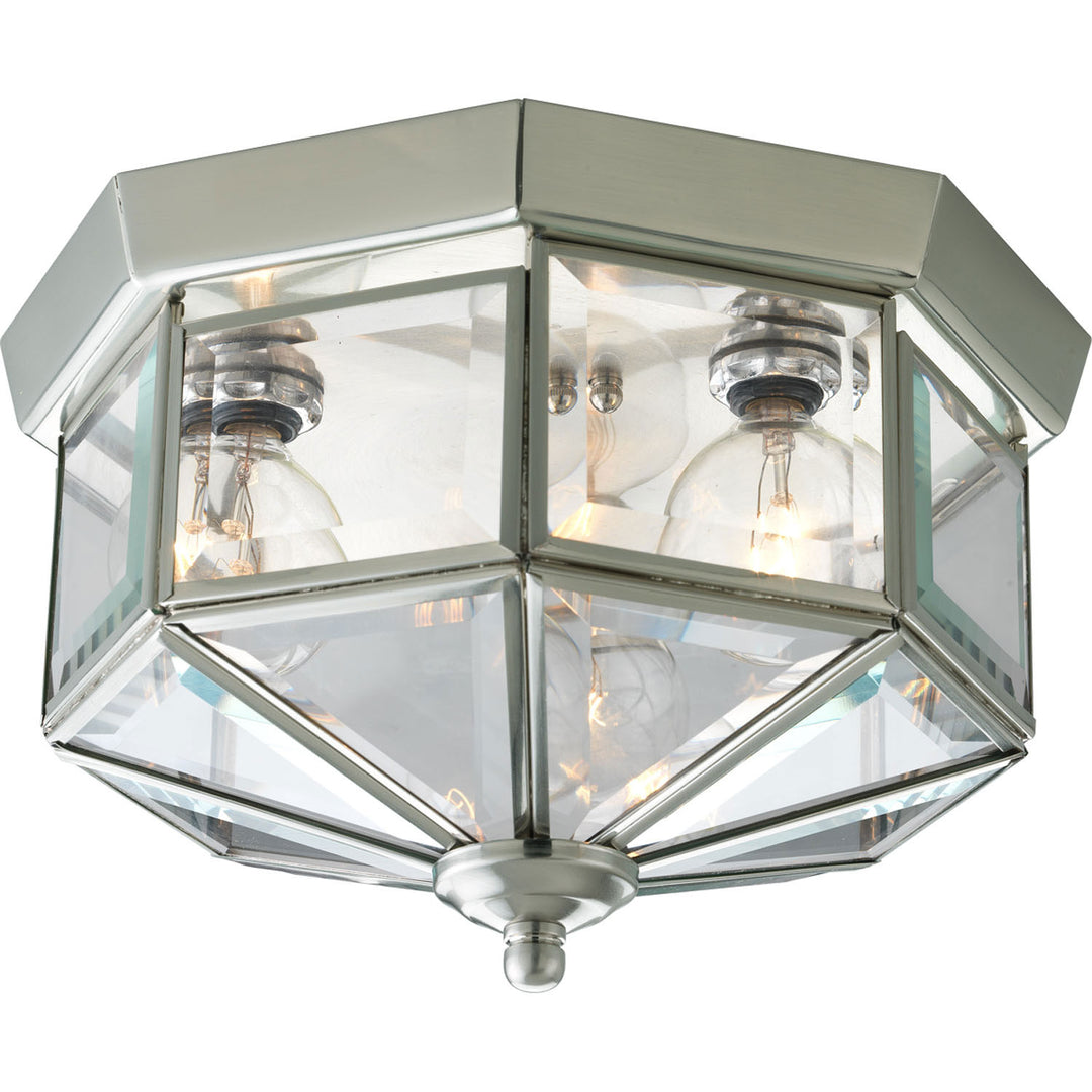 Progress Canada - P5788-09 - Three Light Flush Mount - Beveled Glass - Brushed Nickel