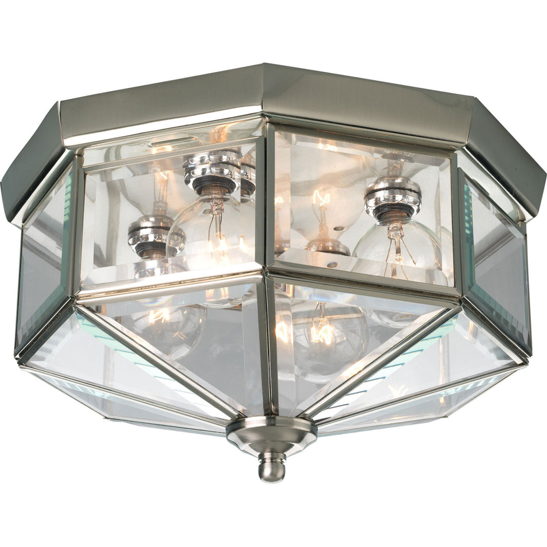 Progress Canada - P5789-09 - Four Light Flush Mount - Beveled Glass - Brushed Nickel