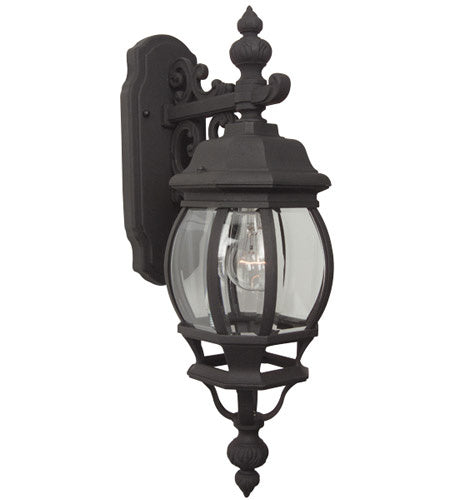 French Style One Light Wall Mount in Textured Black - available from The Lighting Shoppe, trusted by Canadian homeowners