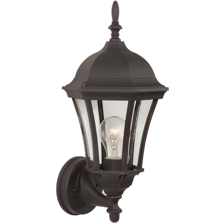 Curved Glass Cast One Light Wall Mount in Textured Black - available from The Lighting Shoppe, trusted by Canadian homeowners