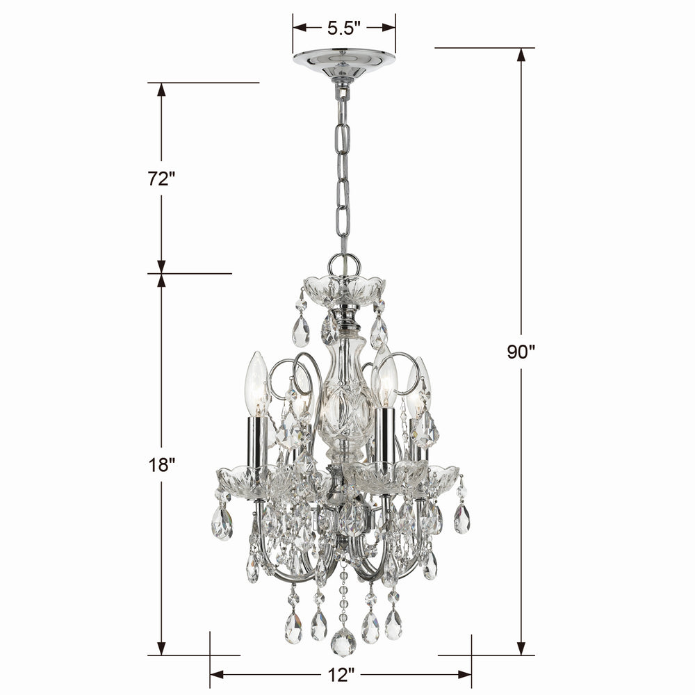 Crystorama - 3224-CH-CL-SAQ - Four Light Mini Chandelier - Imperial - Polished Chrome