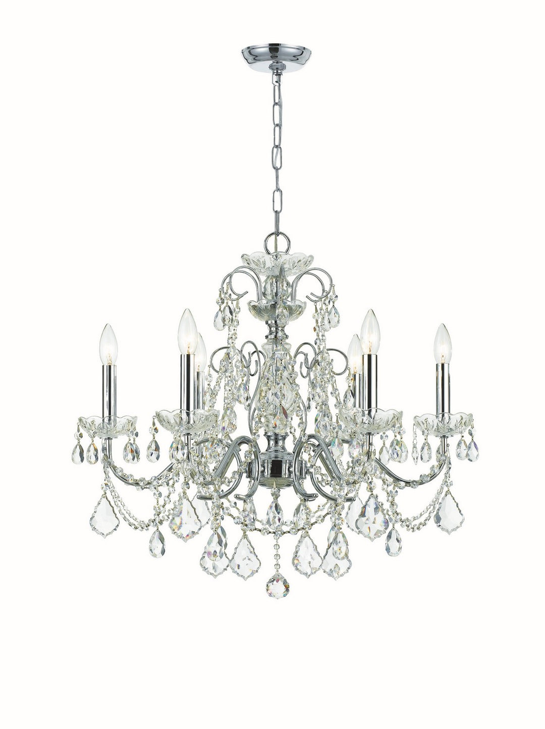 Imperial Six Light Chandelier in Polished Chrome - available from The Lighting Shoppe, trusted by Canadian homeowners