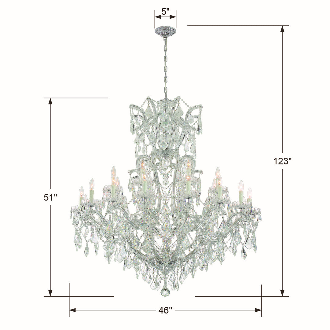 Crystorama - 4424-CH-CL-MWP - 25 Light Chandelier - Maria Theresa - Polished Chrome