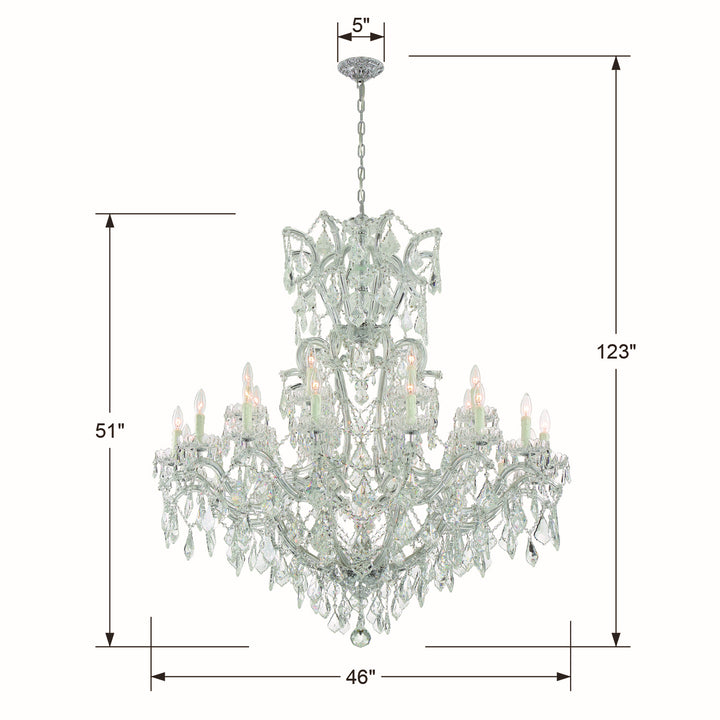 Crystorama - 4424-CH-CL-MWP - 25 Light Chandelier - Maria Theresa - Polished Chrome