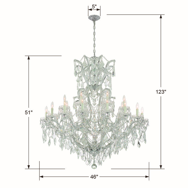 Crystorama - 4424-CH-CL-SAQ - 25 Light Chandelier - Maria Theresa - Polished Chrome