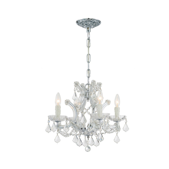 Maria Theresa Four Light Mini Chandelier in Polished Chrome - available from The Lighting Shoppe, trusted by Canadian homeowners