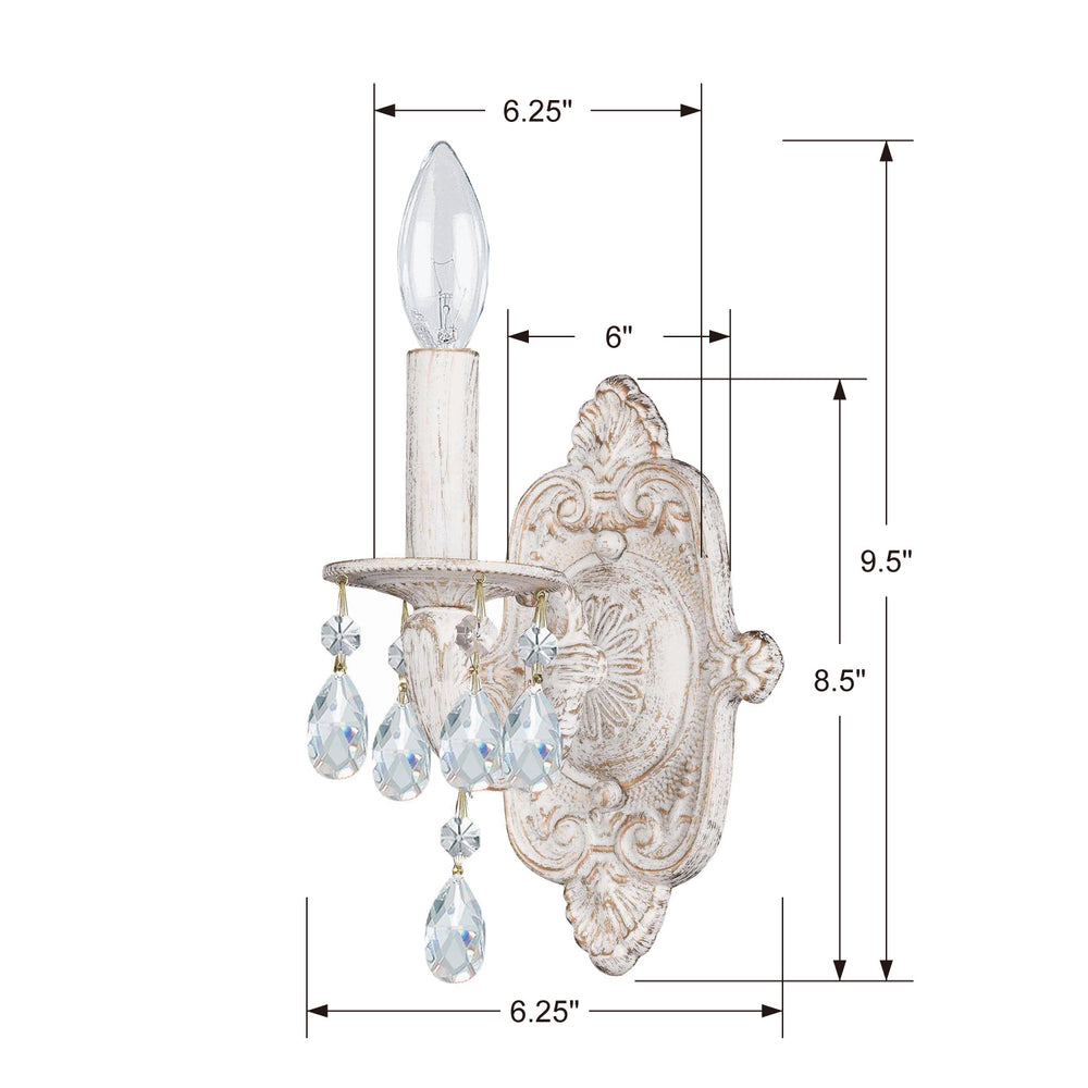 Crystorama - 5021-AW-CL-SAQ - One Light Wall Sconce - Paris Market - Antique White