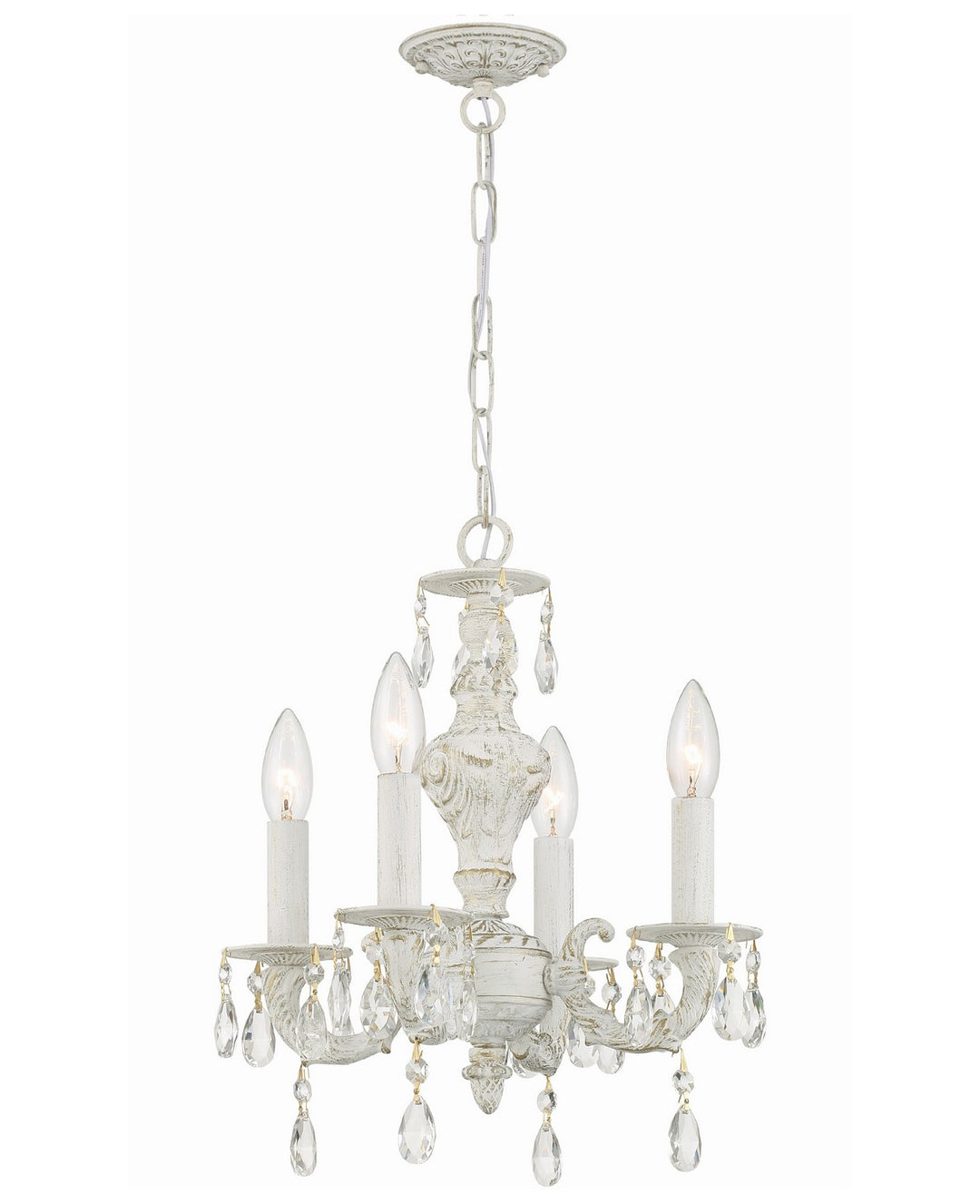 Paris Market Four Light Mini Chandelier in Antique White - available from The Lighting Shoppe, trusted by Canadian homeowners