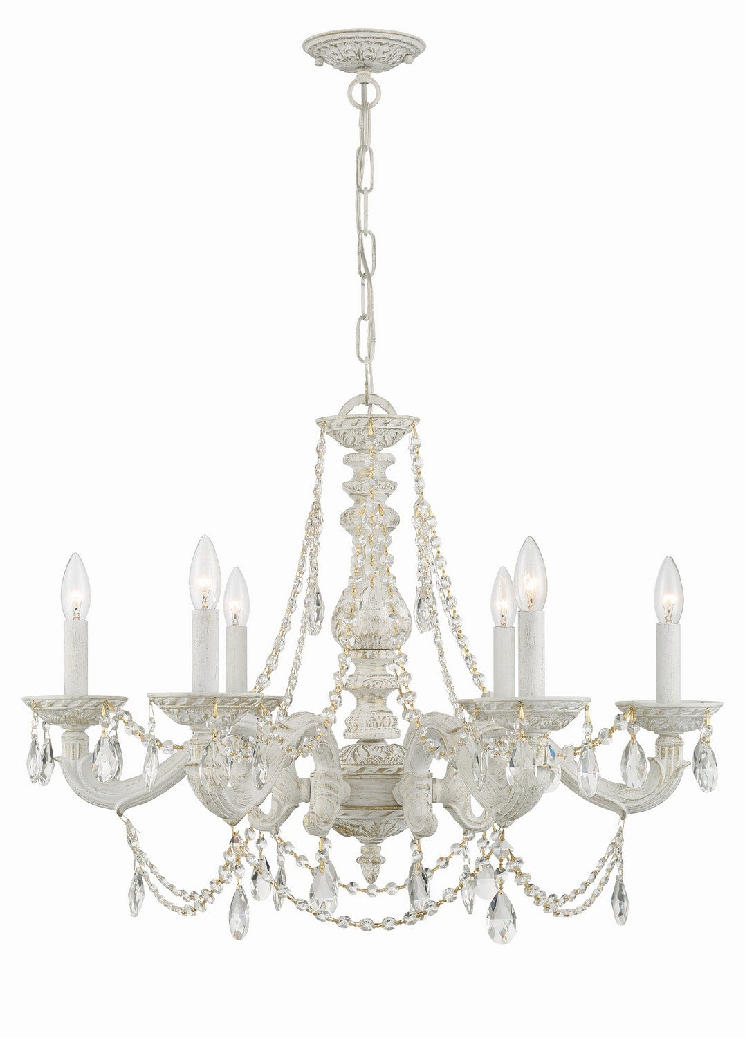 Paris Market Six Light Chandelier in Antique White - available from The Lighting Shoppe, trusted by Canadian homeowners