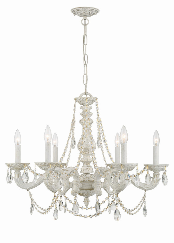 Paris Market Six Light Chandelier in Antique White - available from The Lighting Shoppe, trusted by Canadian homeowners