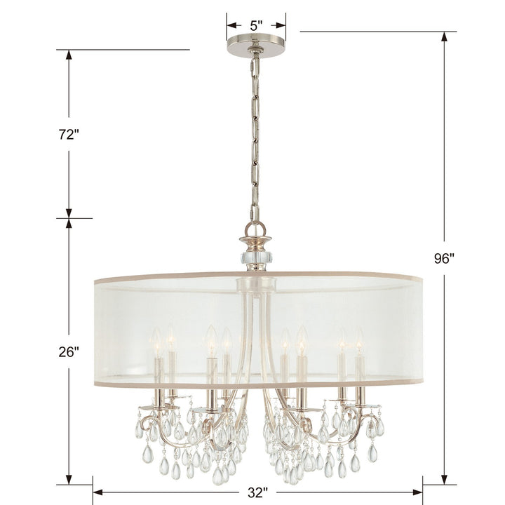 Crystorama - 5628-CH - Eight Light Chandelier - Hampton - Polished Chrome