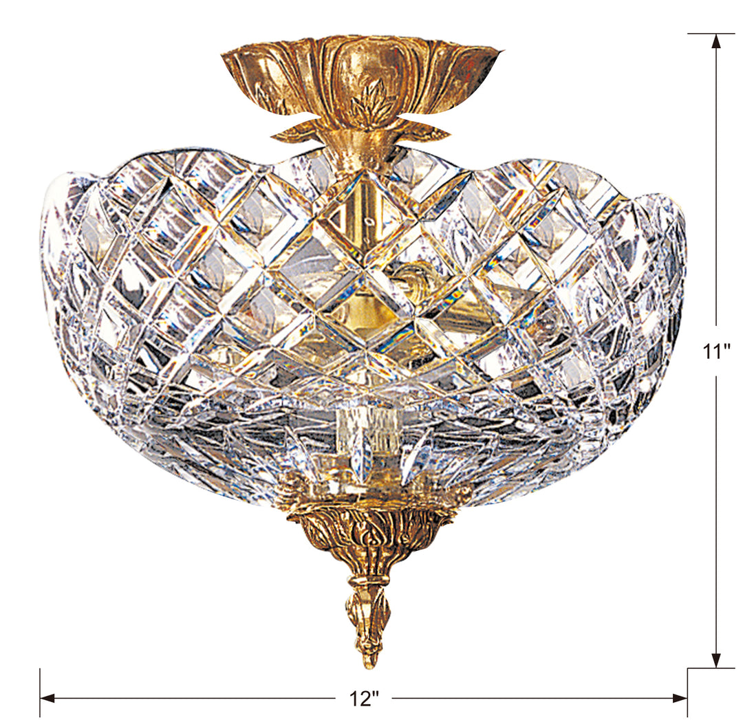 Crystorama - 67-CT-OB - Two Light Semi Flush Mount - Milton - Olde Brass