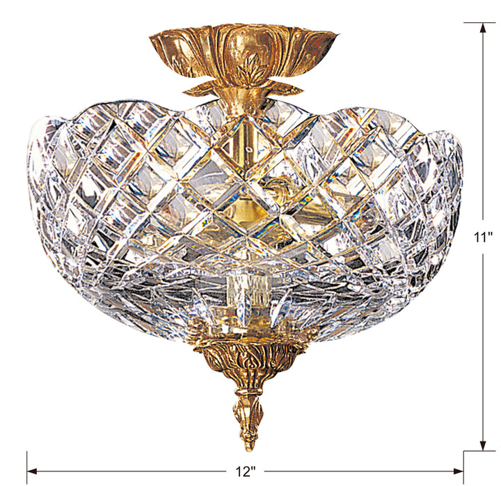 Crystorama - 67-CT-OB - Two Light Semi Flush Mount - Milton - Olde Brass