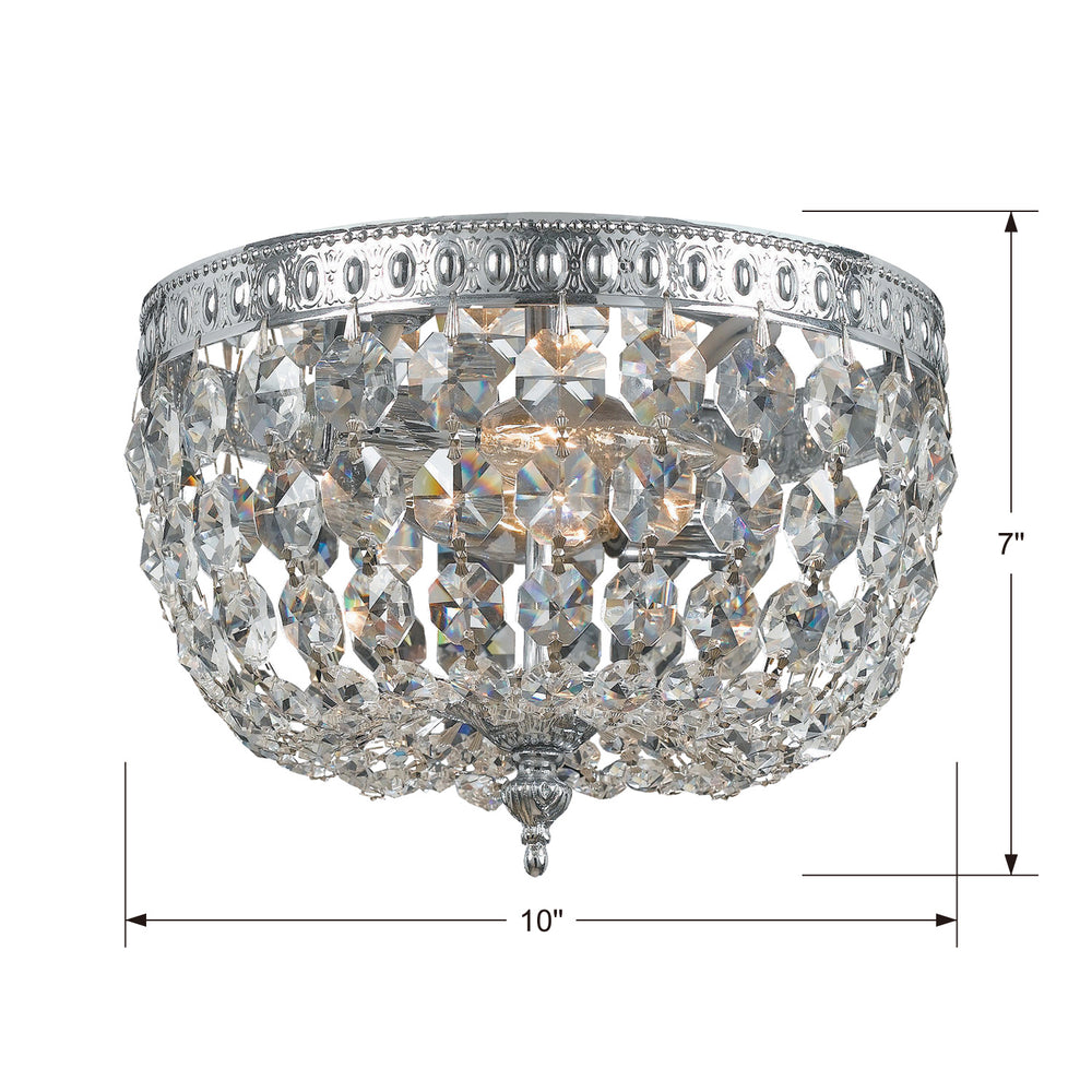 Crystorama - 710-CH-CL-SAQ - Two Light Flush Mount - Waltham - Polished Chrome