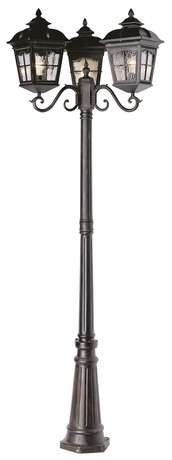 Briarwood Three Light Pole Light in Antique Rust - available from The Lighting Shoppe, trusted by Canadian homeowners