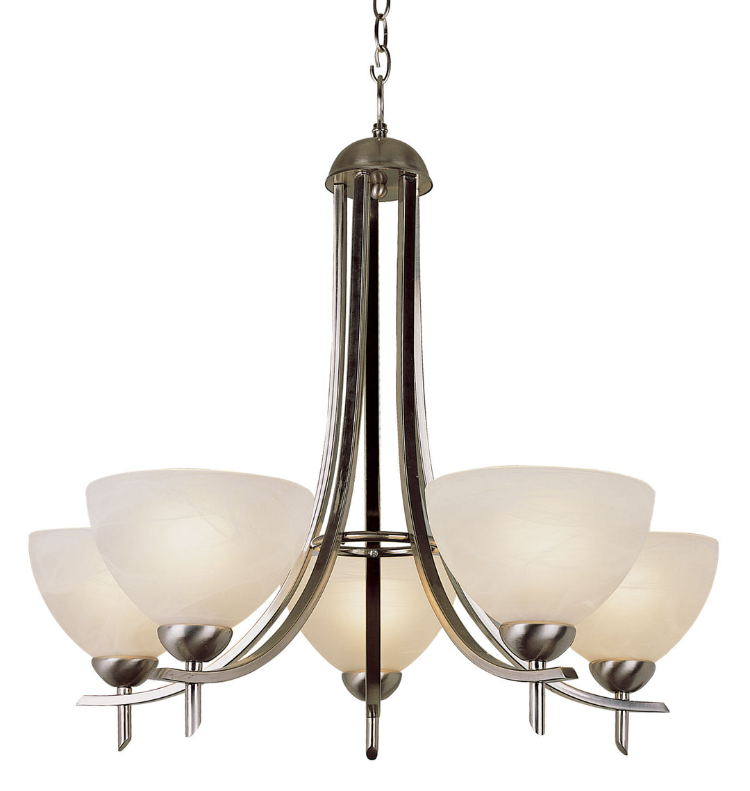 Vitalian Five Light Chandelier in Brushed Nickel - available from The Lighting Shoppe, trusted by Canadian homeowners