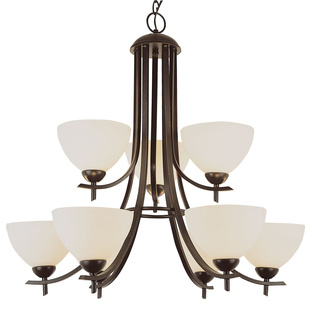 Vitalian Nine Light Chandelier in Rubbed Oil Bronze - available from The Lighting Shoppe, trusted by Canadian homeowners
