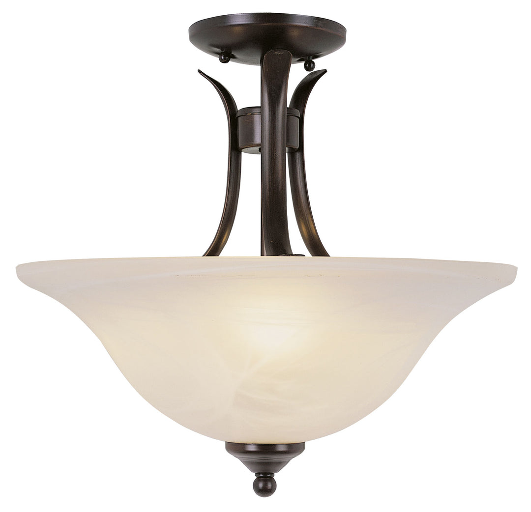 Aspen Three Light Semi Flush Mount in Rubbed Oil Bronze - available from The Lighting Shoppe, trusted by Canadian homeowners