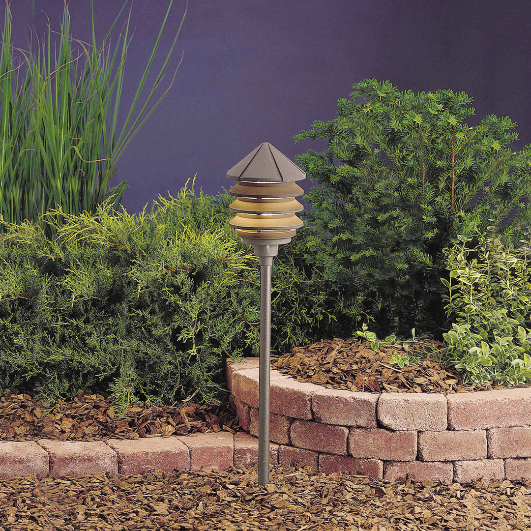 Kichler Canada - 15205AZT - One Light Path & Spread - Six Groove - Textured Architectural Bronze