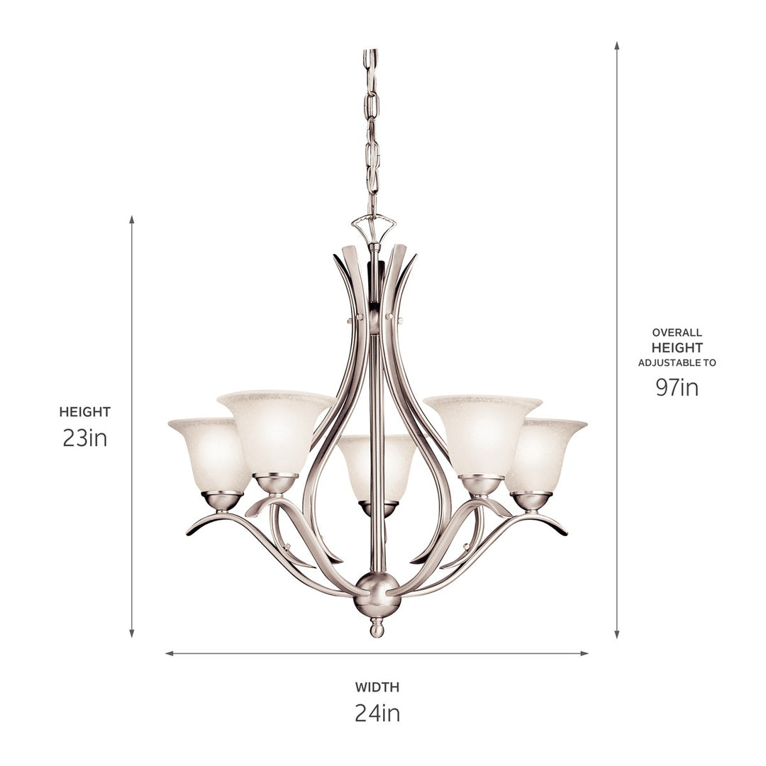 Kichler Canada - 2020NI - Five Light Chandelier - Dover - Brushed Nickel