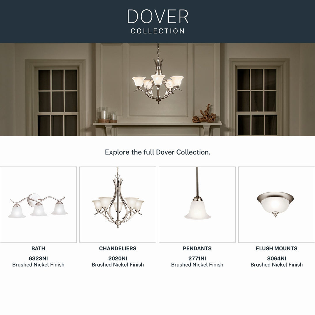 Kichler Canada - 2020NI - Five Light Chandelier - Dover - Brushed Nickel