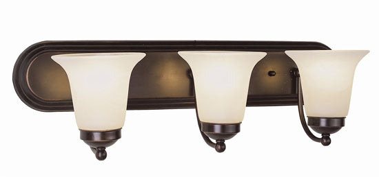 Rusty Three Light Vanity Bar in Rubbed Oil Bronze - available from The Lighting Shoppe, trusted by Canadian homeowners