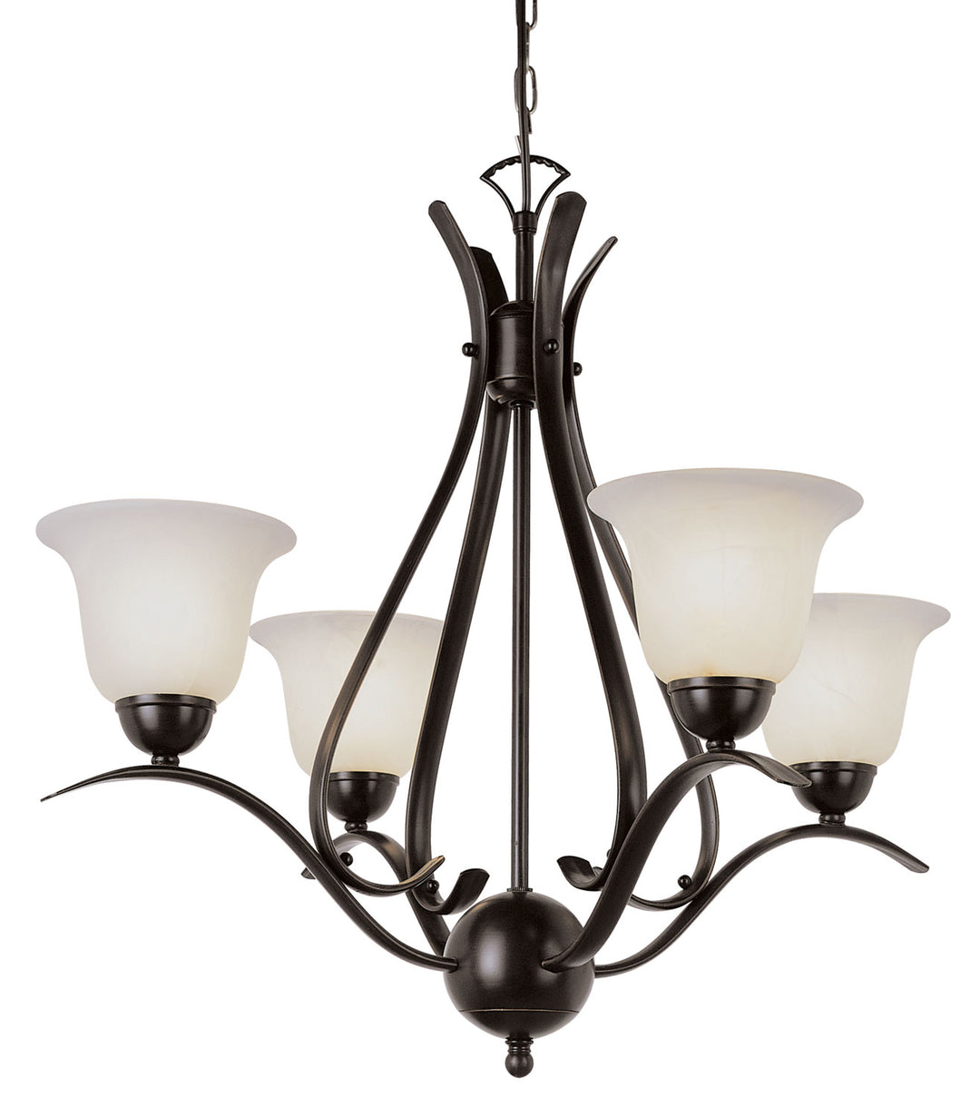 Aspen Four Light Chandelier in Rubbed Oil Bronze - available from The Lighting Shoppe, trusted by Canadian homeowners