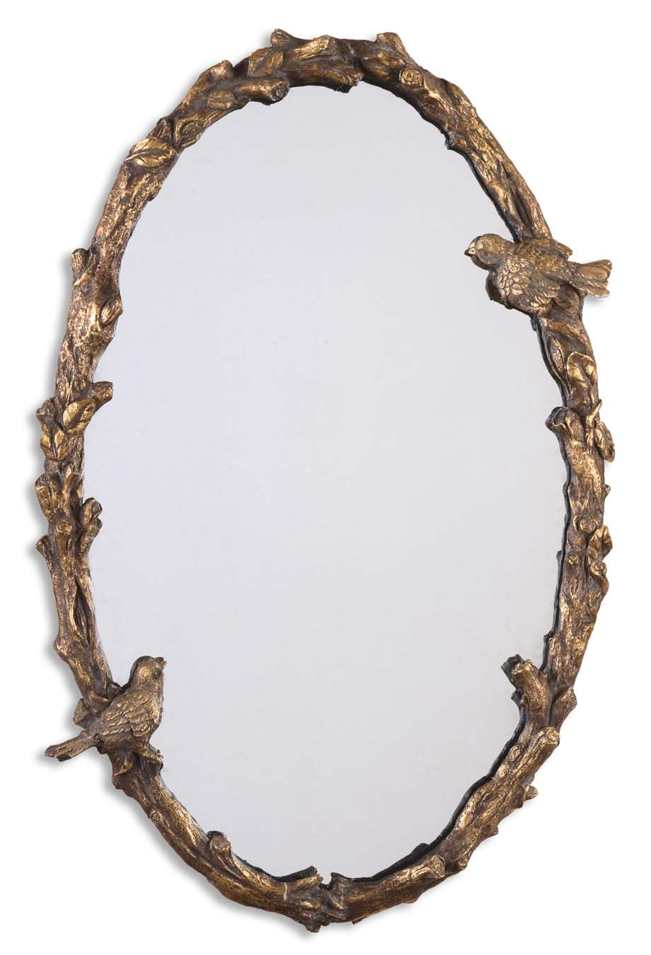 Paza Mirror in Antiqued Gold Leaf w/Gray Glaze - available from The Lighting Shoppe, trusted by Canadian homeowners